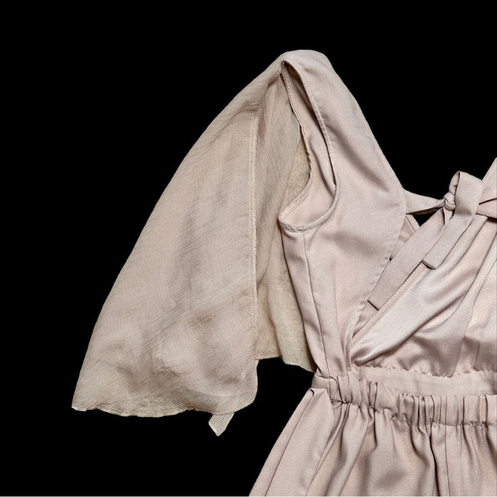 Zara Basic Blush Short Flutter Sleeve Jumpsuit US S - Picture 7 of 8
